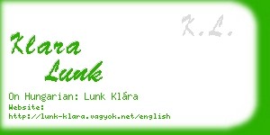 klara lunk business card
