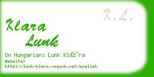 klara lunk business card